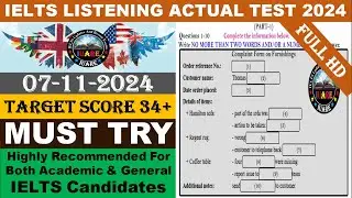 IELTS Listening Actual Test 2024 with Answers | 07.11.2024