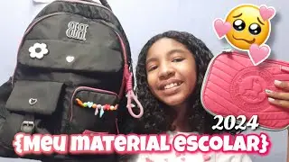 Mostrando meu material escolar de 2024🥳 #escola #material #inbox 💗