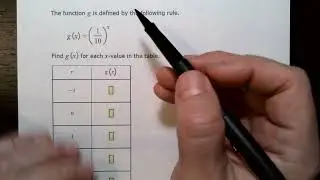 Table for an Exponential Function