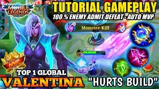 VALENTINA TOP 1 GLOBAL | TUTORIAL GAMEPLAY | OUPLAY + SET EMBLEM & BEST BUILD #mobilelegends