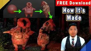 How Video Game Characters Are Made (In less than an hour) FREE 3D Model Monster Download