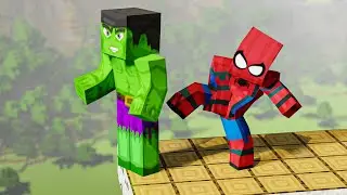 Spiderman teaches Hulk how to SMASH - MINECRAFT