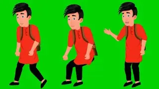 Green Screen Village man cartoon character/Green Screen Village man/Village man Green Screen