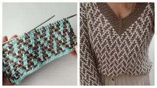 Нежный, красивый узор спицами🤗😍Ленивый жаккард