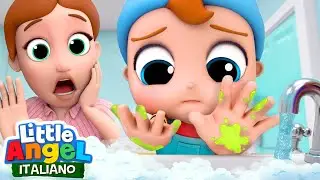 Come Lavarsi Bene Le Mani 🤲🧠 Cartoni Animati & Canzoni Bambini | Little Angel Italiano