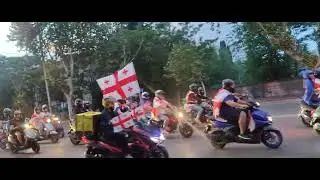 მოპედების  აქცია რუსული კანონის წინააღმდეგ -  30 აპრილი 2024