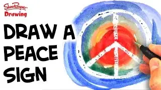 How to draw a Tie-dye effect Peace Sign