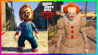 UNLOCK Chucky Outfit, NEW Halloween Cars, PENNYWISE, Ghost, UFO, GTA 5 DLC 2024 (GTA Online Update)