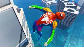 GTA 5 Rainbow Spiderman Water Fails (Ragdolls/Euphoria Physics) #37