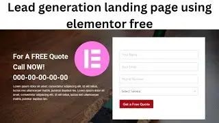 lead generation landing page using elementor free