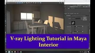 V-Ray Lighting Tutorial beginner with Sun and Sky in Maya Software - Interior Setting Lights Vray