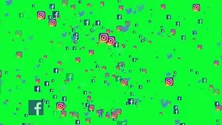 Social media icons Animation Loop Green Screen Background