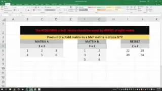 Matrix in C++ | Part #3 | matrix multiplication in c++ (and in microsoft excel)