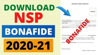 NSP Bonafide Certificate 2021-22 | Download NSP Fresh & Renewal 2021-22 Bonafide Certificate