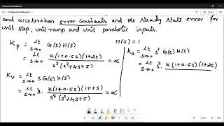 Calculation of error constants and steady state error
