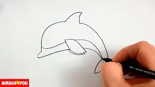 Как Нарисовать Дельфина - How to draw a Dolphin easy