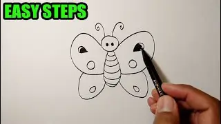 How to draw animals easy | Butterfly | Simple Drawing