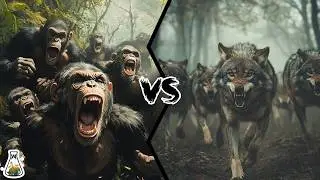 Chimpanzee Family vs Wolf Pack -  Who Would Win?