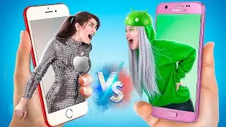 Девушка iPhone vs девушка Android! Если бы предметы были людьми!