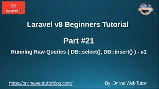 Learn Laravel 8 Beginners Tutorial #21 -  Running Database Raw Queries (DB::select(), DB::insert())