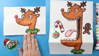 How to Draw a Reindeer Surprise Fold