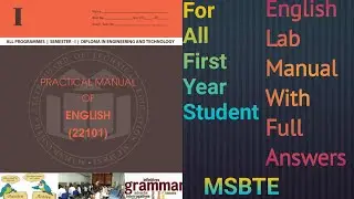 English Lab Manual with Full Answers for For First year Diploma Students 💯🔥