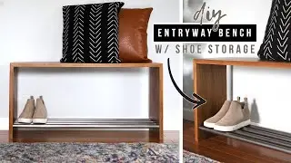 DIY Storage Bench (With Shoe Rack!)