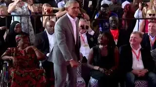 Former President Obama dances in Kenya