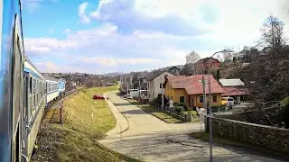 Sunny winter train trip | Section Jihlava - Třebíč | Czech Republic