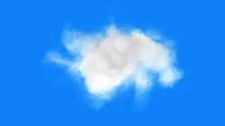 Three different moving clouds on a blue background