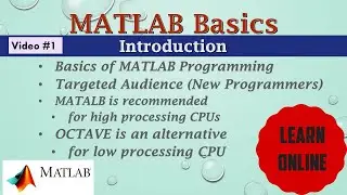 Introduction to MATLAB/ Octave Programing -MATLAB Basics
