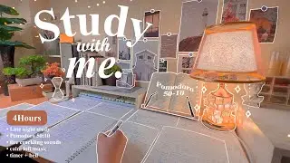 4-HOUR 🧡 Late Night Study With Me • Fire Crackling🕯️+ Lofi bgm • Pomodoro 50-10 • Day166⌛