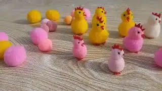 Цыплята из помпончиков своими руками!!!