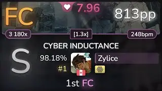 8.0⭐ Zylice | DJ SHARPNEL - CYBER INDUCTANCE [1.3x] +HD 98.18% FC #1 | 813pp - osu!