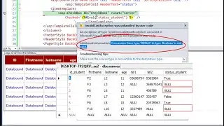 Two ways to solve error Conversion from type DBNull to type Boolean is not valid in GridView ASP.net