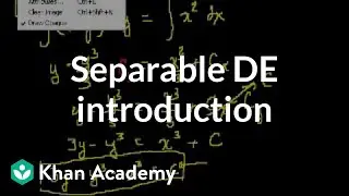 Old separable differential equations introduction | Khan Academy