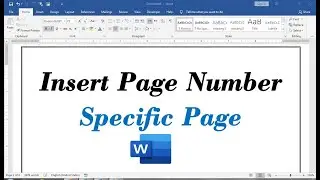 how to insert page number in word from specific page