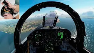 DCS WORLD F/A-18 Super Hornet  Thrustmaster T.16000M Gameplay Aircraft Carrier TakeOff and Gameplay