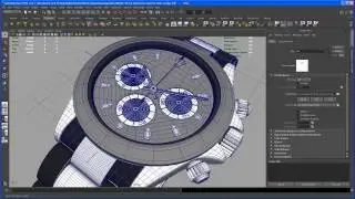 Modeling tutorial in Maya - ROLEX DAYTONA watch - Part 56: prepare to render