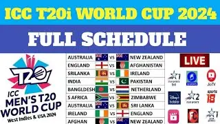 ICC T20 WORLD CUP 2024 FULL SCHEDULE  ||  T20 WORLD CUP 2024 FIXTURES