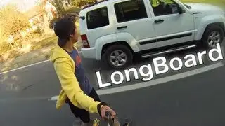 Longboard with a car