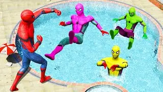 GTA 5 Rainbow Spiderman Water Fails (Ragdolls/Euphoria Physics) #25