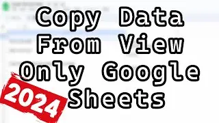 How to Copy Data From View Only Google Sheets (Updated Works in 2024)