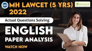 MH LAWCET (5YRS) 2022 | English Paper Analysis | Actual Question Solving | Manoeuvre education