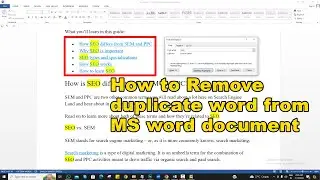 How to Remove duplicate word from MS word document  #GeniusNow