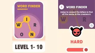 Word Finder - Offline Games | Hard Level 1-10 Walkthrough