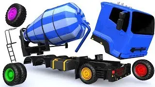 Blue Remicon! Assembly Street Vehicles! Wheels, body and cabin with Nursery Rhymes for Kids | ZORIP