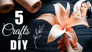 5 IDEAS 💥 Crepe Paper Decoration Ideas Crepe Paper Flowers