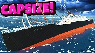 HURRICANE Causes SINKING Capsized Ship in Stormworks Sinking Ship Survival!