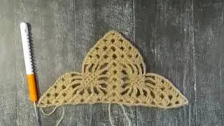 МК 12 Узор для шали крючком.Часть вторая)(crochet shawl pattern)